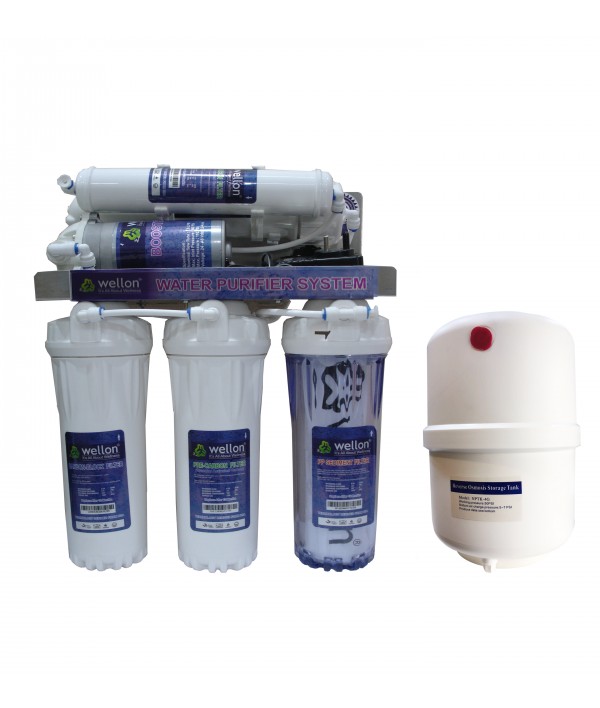 WELLON 10LPH Openflow Under-Sink RO Water Purifier + Wellon 10 Liter Storage Tank