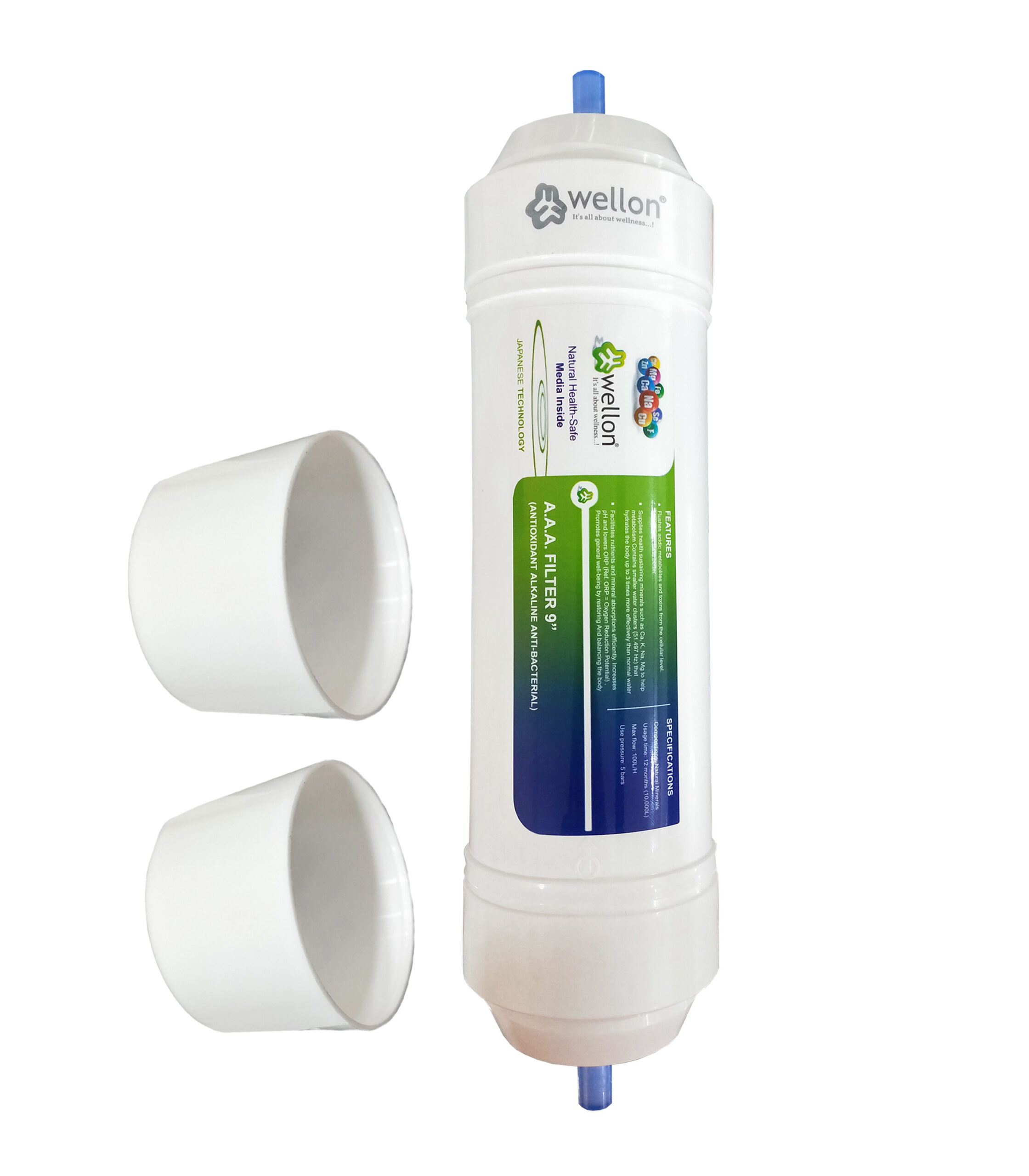 WELLON 9 Inch Antioxidant Alkaline Filter for RO Water Purifier
