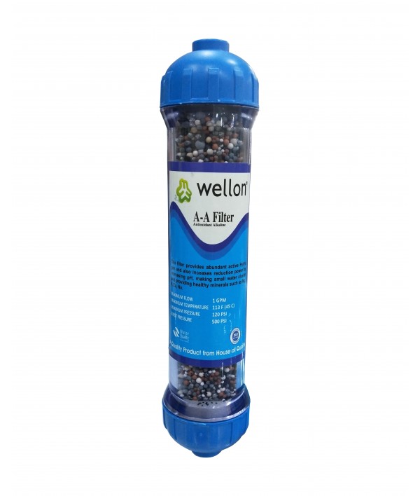 WELLON AntiOxidant Alkaline Filter 10 in 1 with pH Increase, Micro Clustering & ORP Reduction Suitable for All Types of Water purifiers.