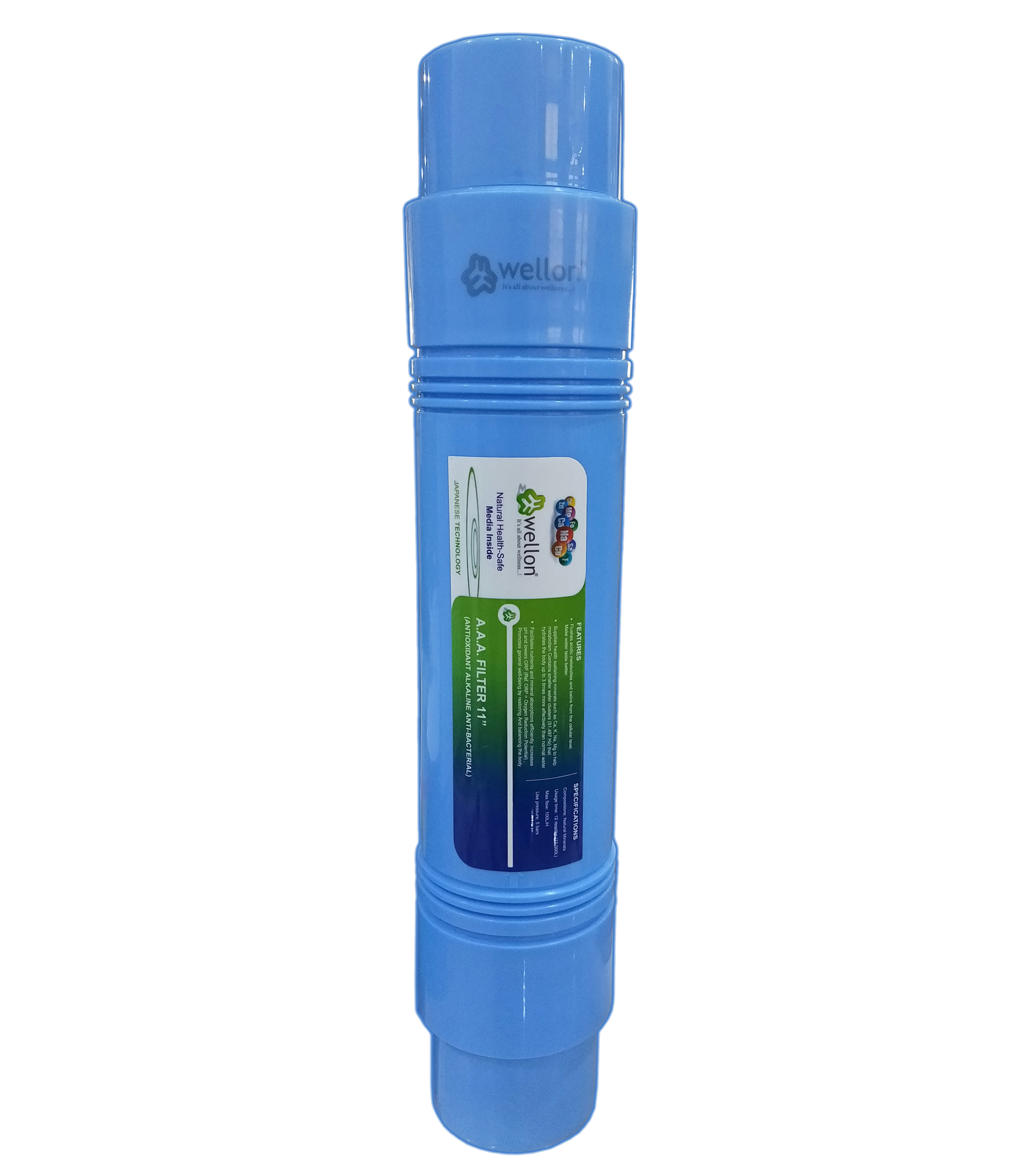 WELLON 11 Inch Alkaline Cartridge Filter for RO Water Purifier.