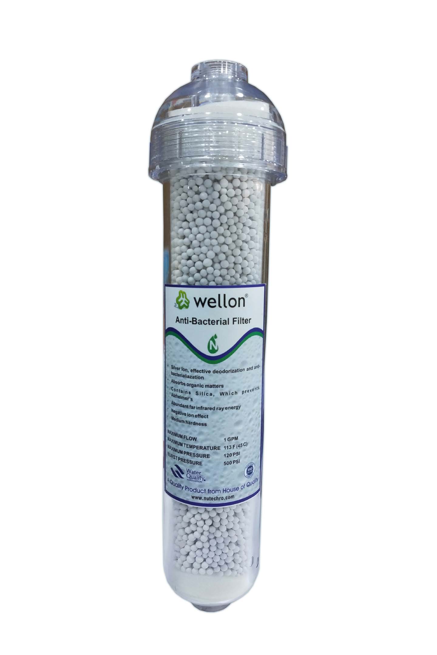 Wellon 13″ Nano Silver Anti-Bacterial Ceramic Filter for All Types of Water Purifiers Removal Chlorine and Restore PH Balance in Your Body, Essential Minerals maintains Optimal Health(White Ceramic)