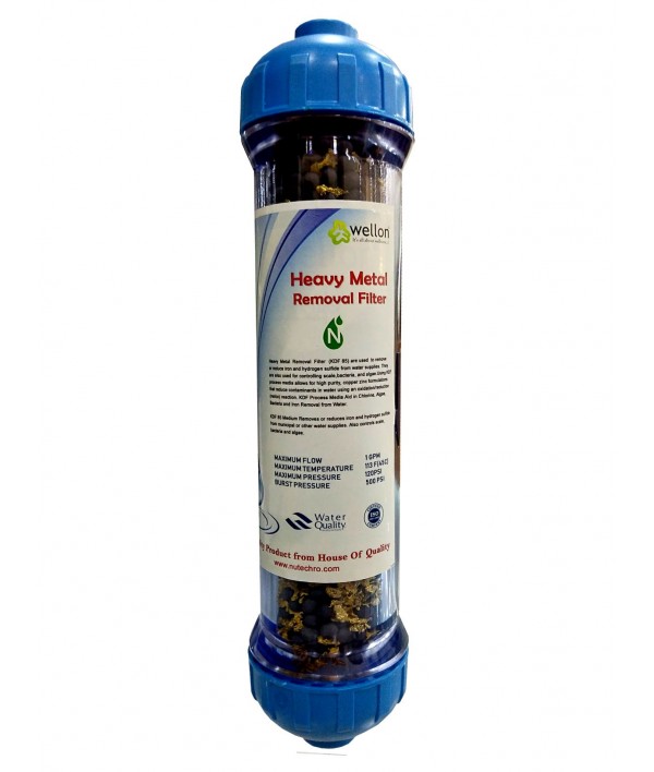 Wellon Heavy Metal Removal Filter Water Filters for Remove or Reduce Iron, Hydrogen sulfide and Controlling Scale, Bacteria and Algae for All Types of Water Purifier (10 INCH)