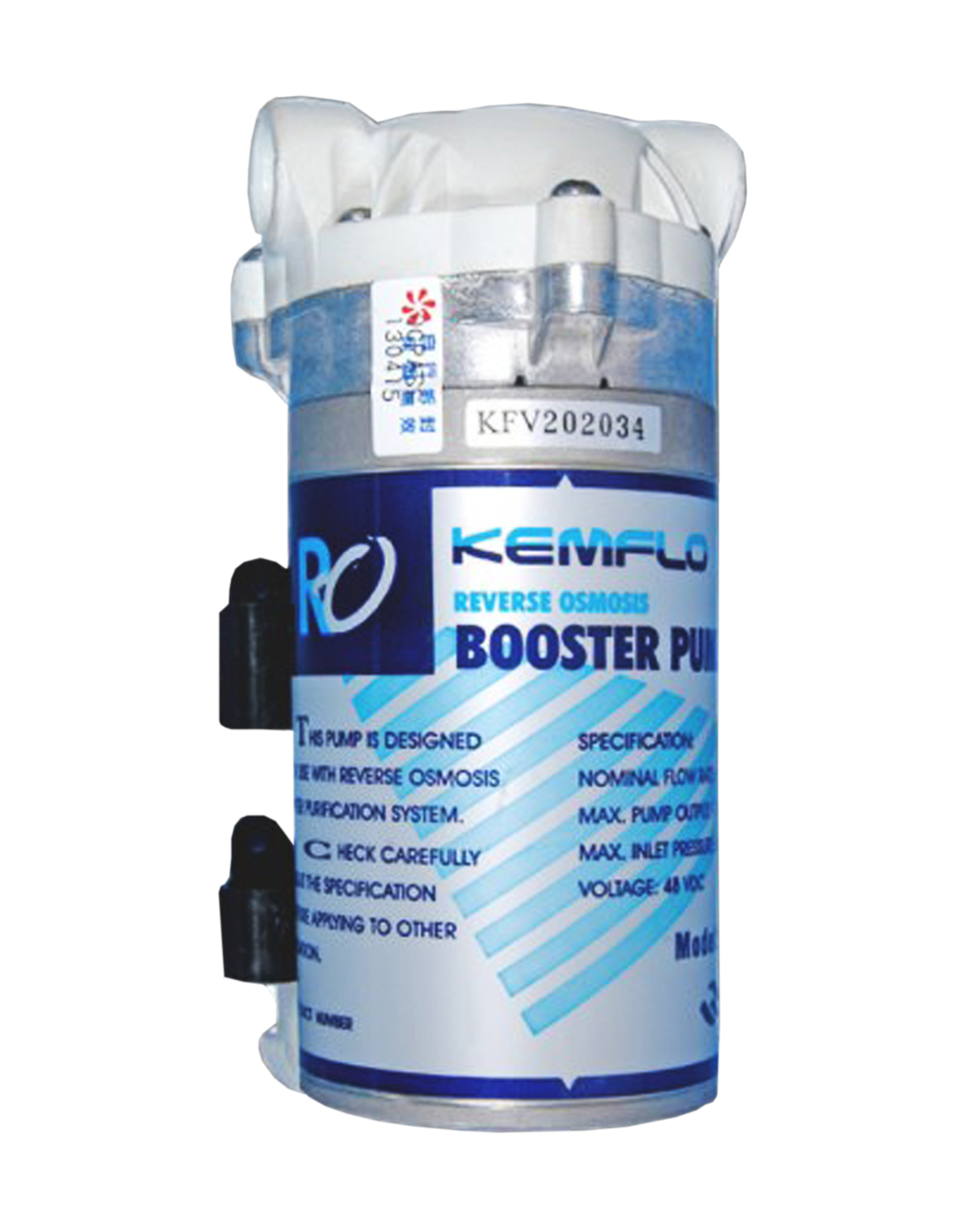 KEMFLO 48V RO Booster 100 GPD Pump with Elbow (Silver)