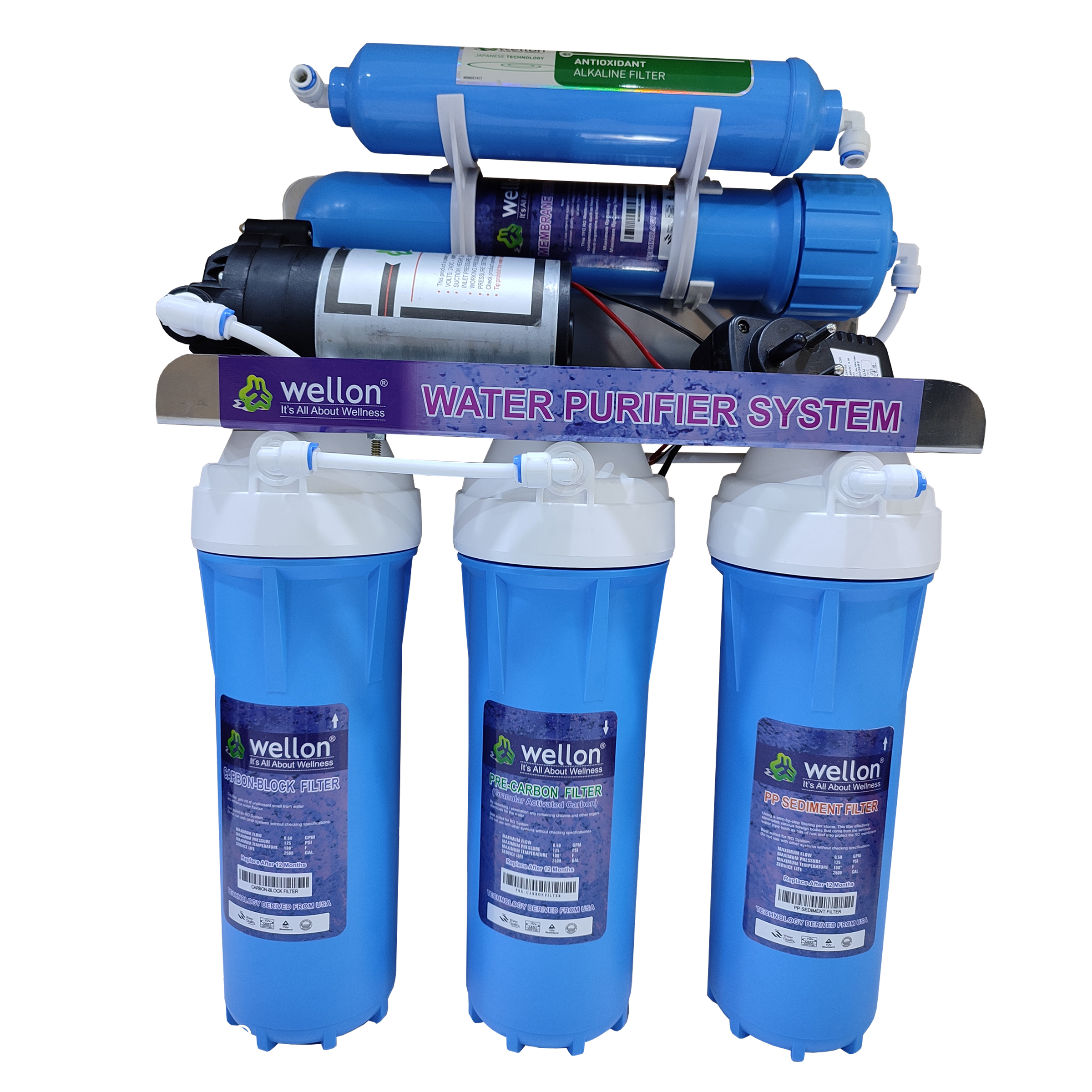 WELLON 15 LPH RO + UV + ALKALINE OPENFLOW