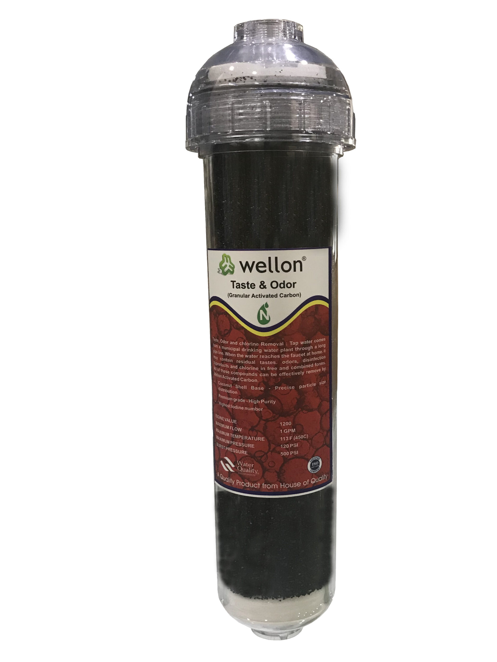 WELLON High Quality 13 INCH Granular Activated Carbon Filter for Improve Taste and Odor for All Types of Water Purifiers