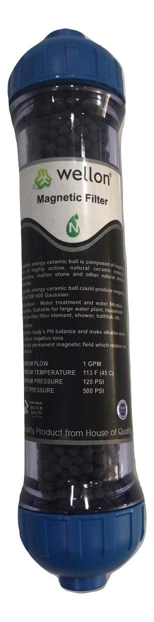 WELLON 10″ Magnetic Iron Removal Filter with Magnetic Mineral Bio Ceramic Balls for All Types of Water Purifiers