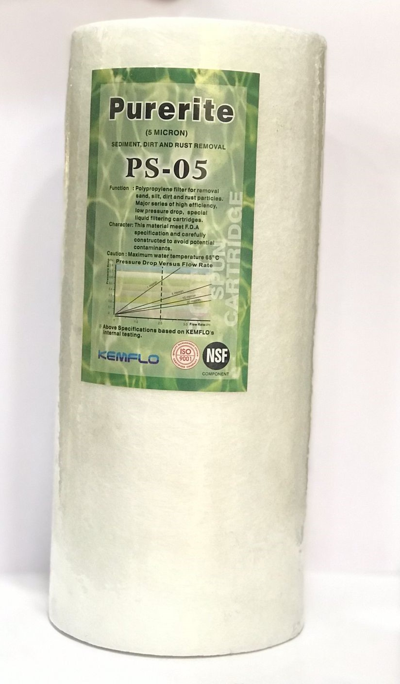 Wellon KEM-flo 10 Inch 4 Dia PP Sediment Filter for Industrial RO Water Purifier