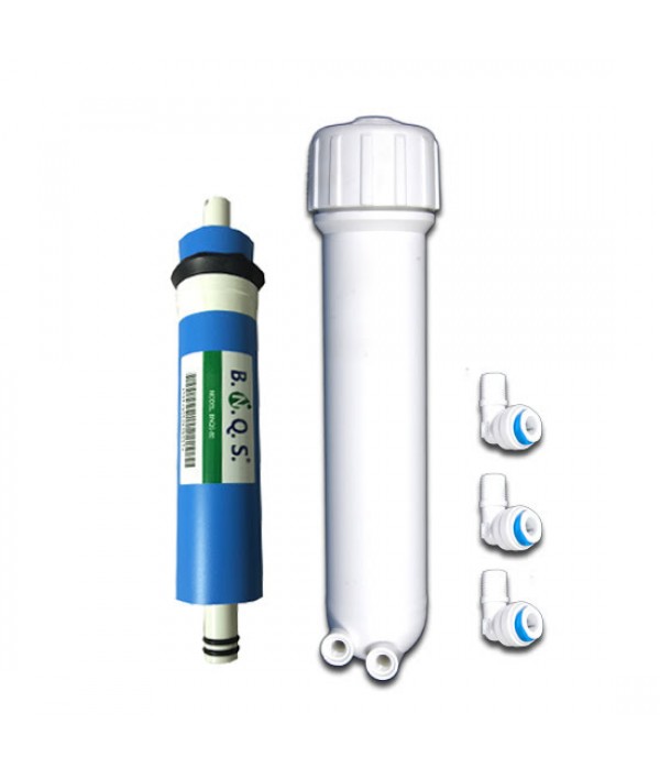 BNQS 80 GPD RO Membrane with Wellon High Quality Double O Ring Membrane Housing with Elbows