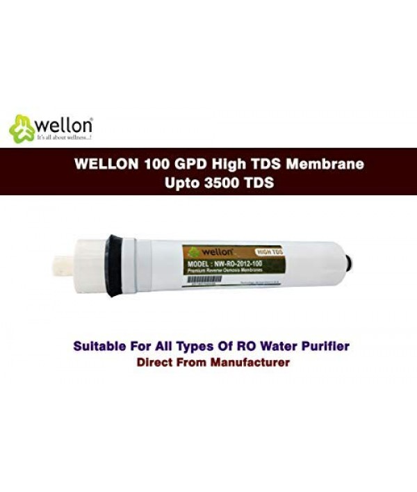 WELLON 100 GPD High TDS Membrane Upto 3500 TDS Suitable for All Types of ro Water Purifier