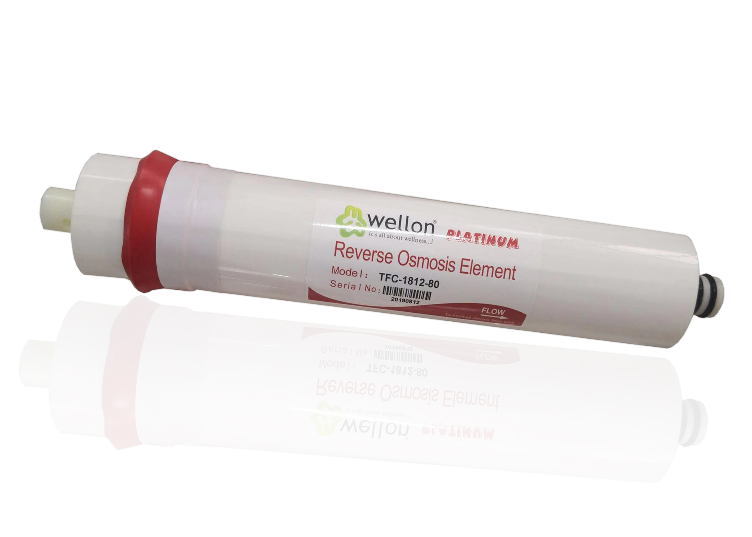 Wellon Premium Membrane Solid Filter Cartridge Works Upto 4000 TDS for All Kind of Domestic Water Purifier Systems 12 Inches (80 GPD-White)